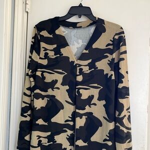 Camouflage Duster Sweater